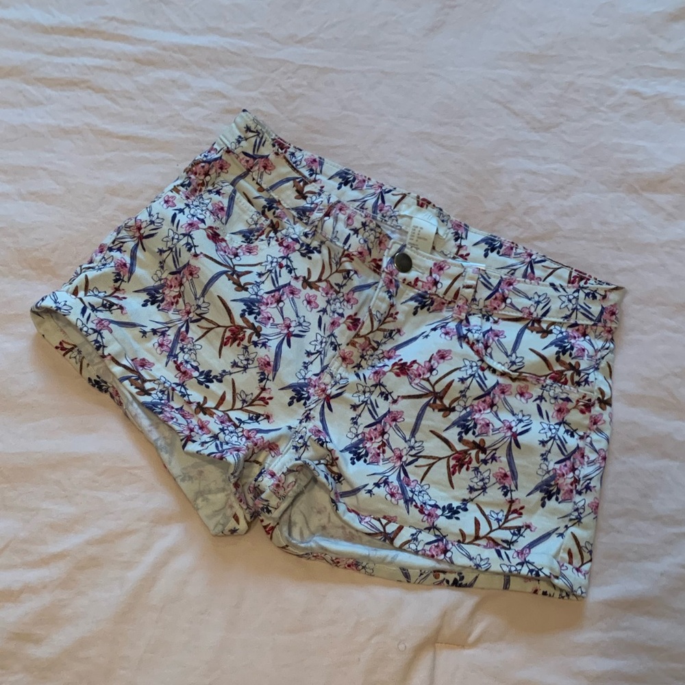 H&M Floral Denim Shorts